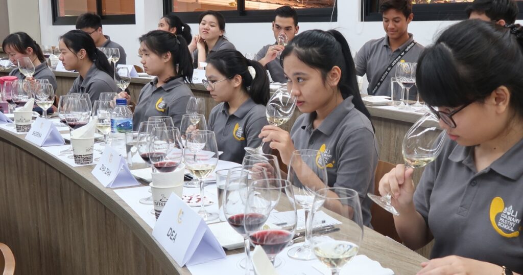 wine pairing at Bali Culinary Pastry School